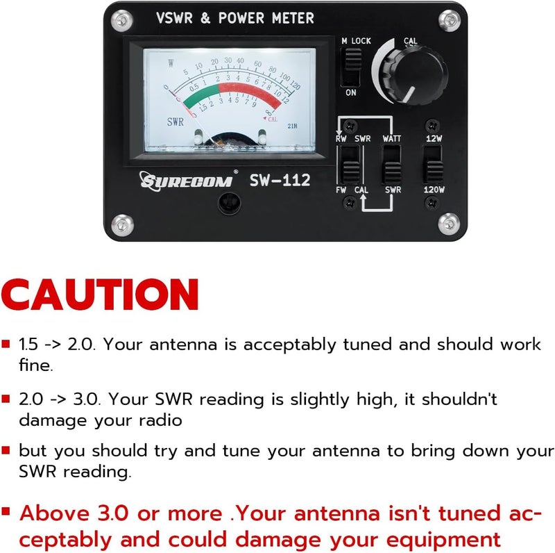 Mcbazel مقياس الطاقة و V.S.W.R. Surecom SW-112HF 1.5-60MHz 120W - Image 3